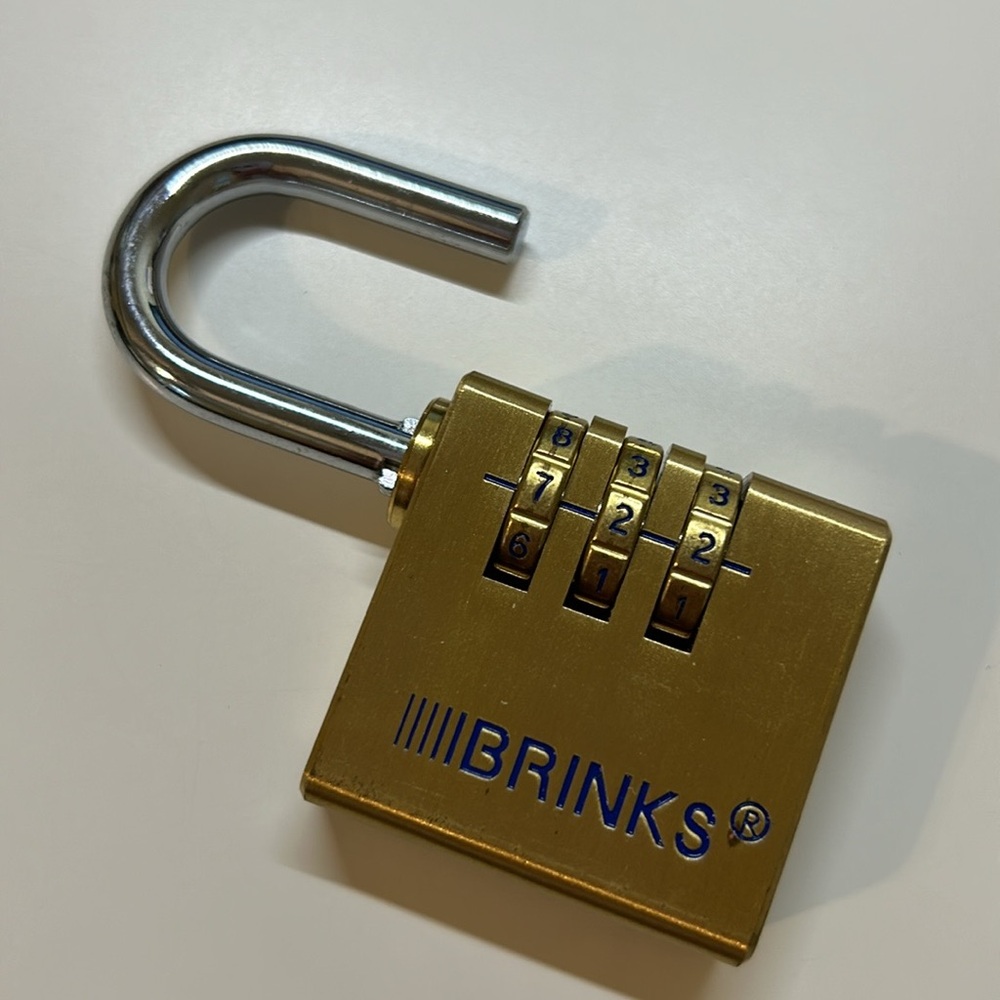 Brinks solid brass 3 dial resettable padlock - Picture 4 of 5